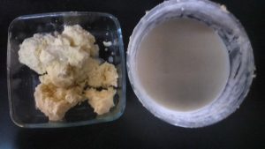Homemade butter and milk Seperated