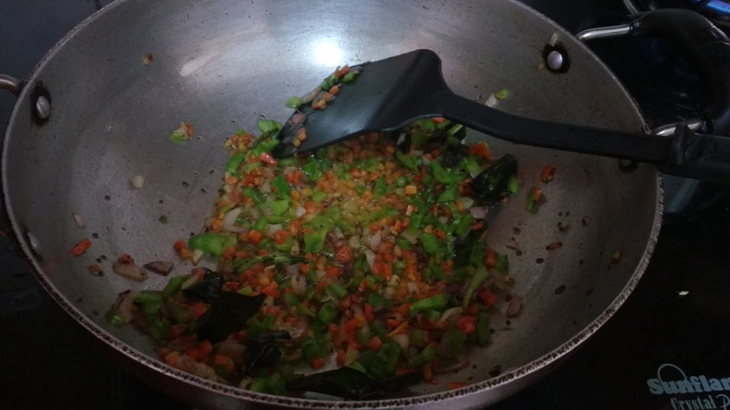 Stir frying Vegetables