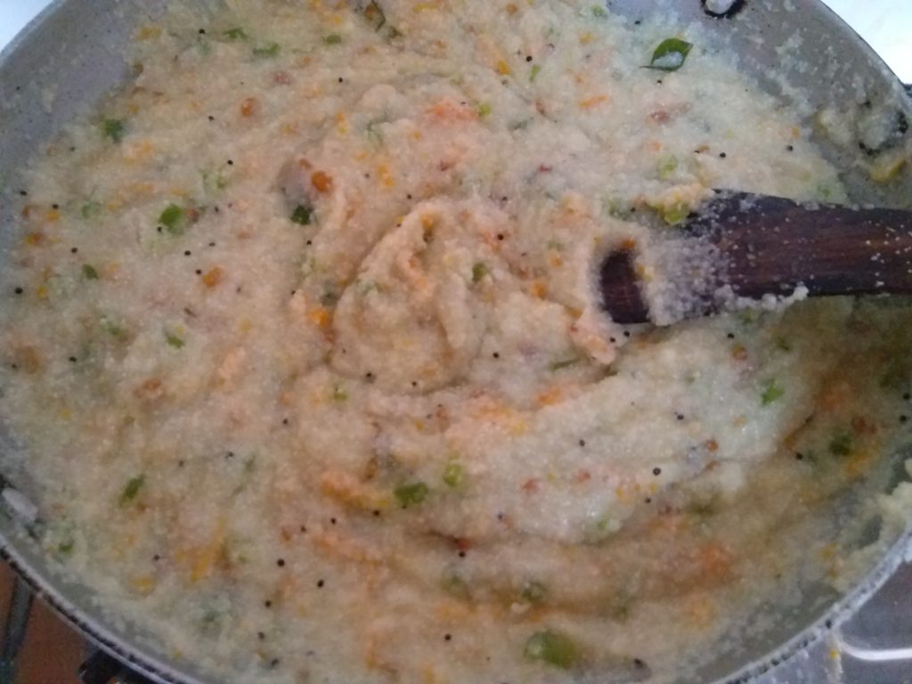 Rava Upma is ready to be served Hot